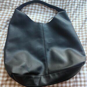 Black faux leather Tote Bag